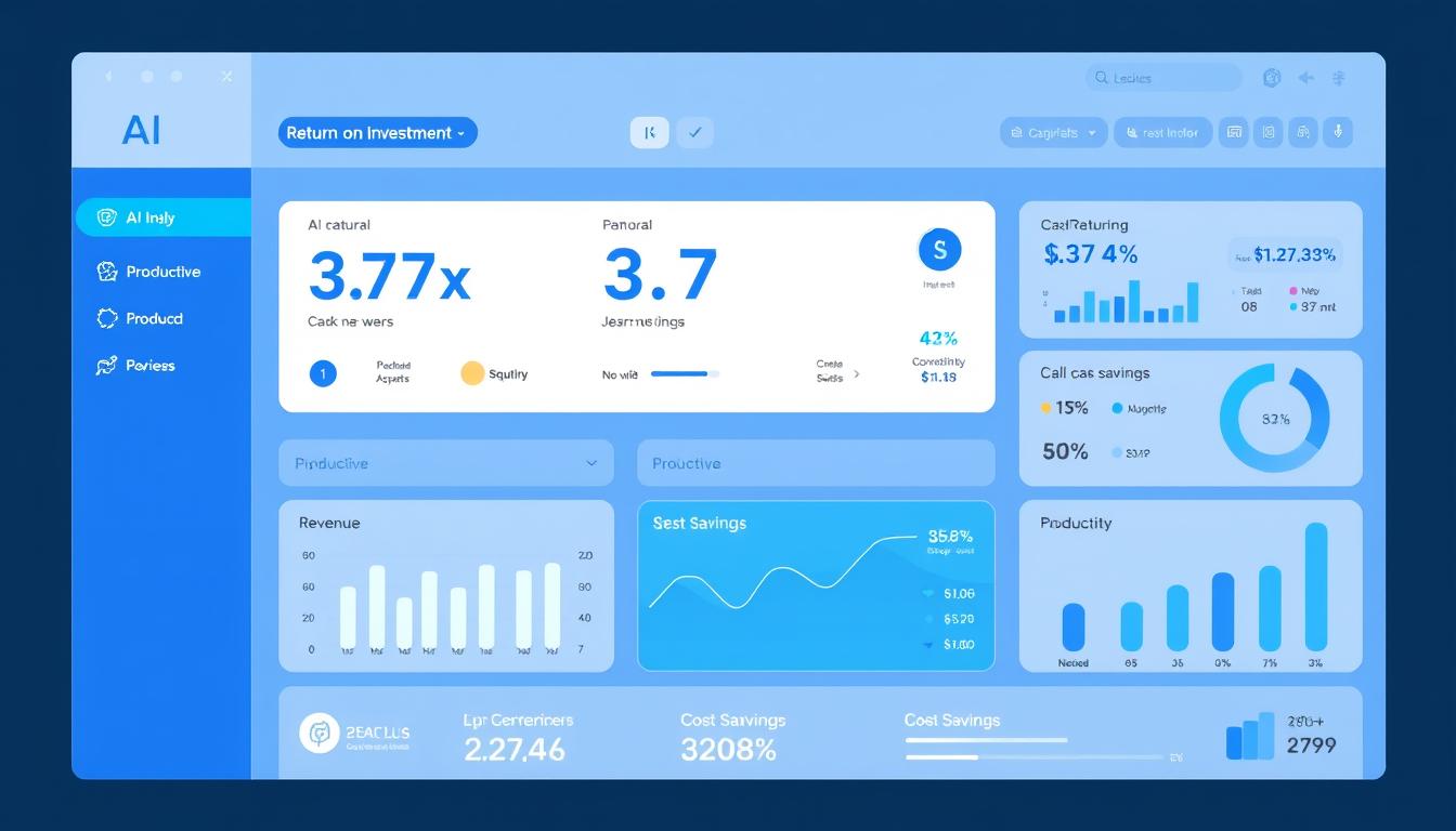 ROI calculator showing productivity gains and cost savings from AI automation