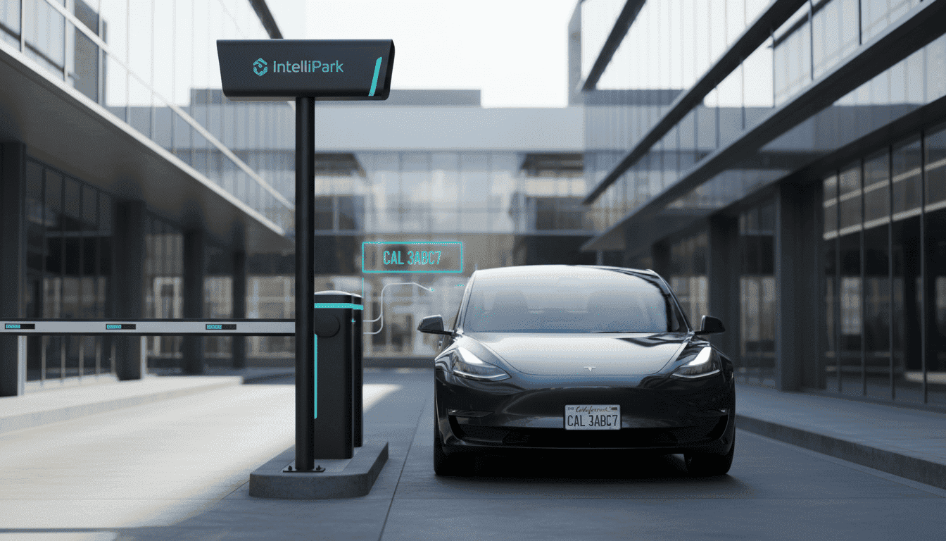License plate recognition system automatically controlling gate access with vehicle identification